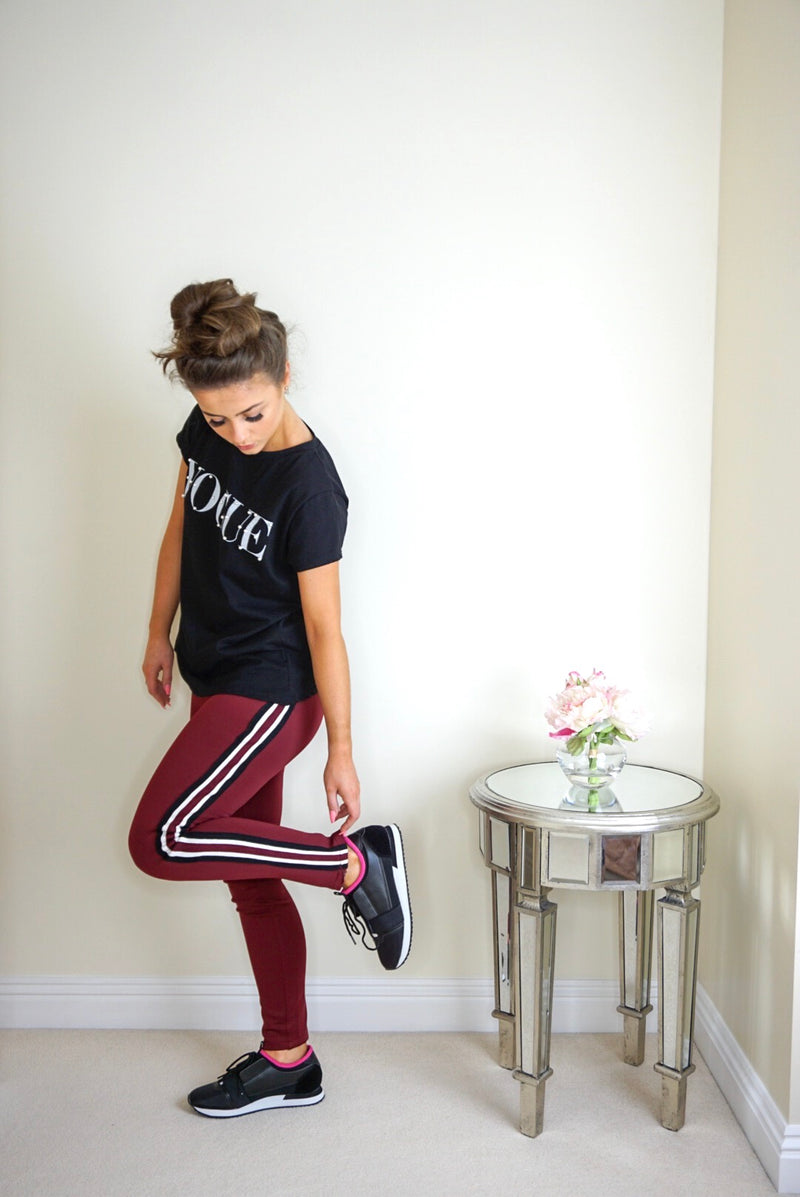 Styled Clothing Red Stripe Joggers Athleisure