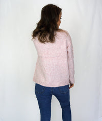 Styled Clothing Pink Heart Pom Pom Casual Jumper