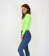 Styled Clothing Neon green long sleeve bodysuit