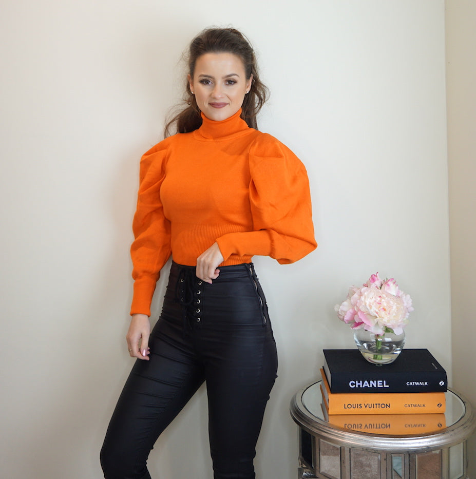 Styled Clothing Orange roll neck Jumper