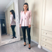 Styled Clothing Pink Top with Gold Belt