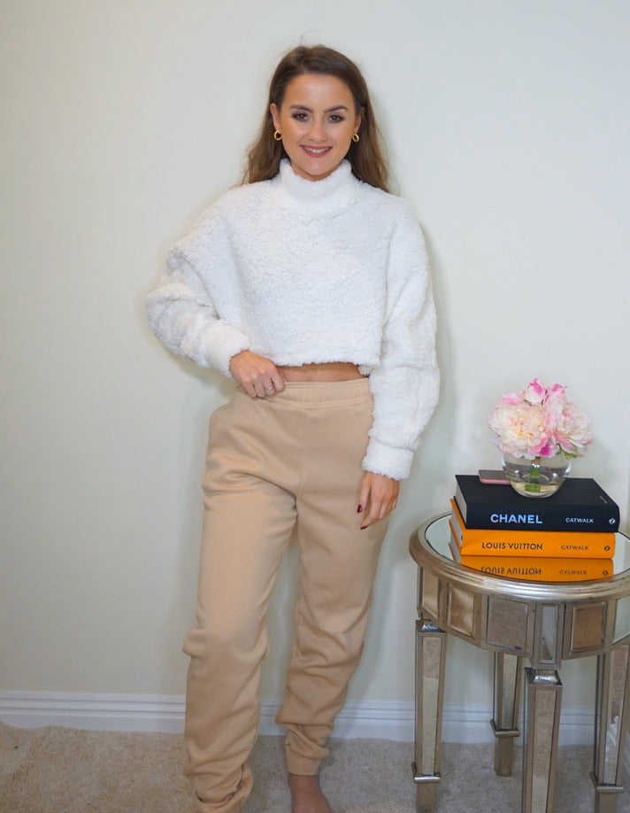 Styled Clothing Teddy Cropped Jumper Cream