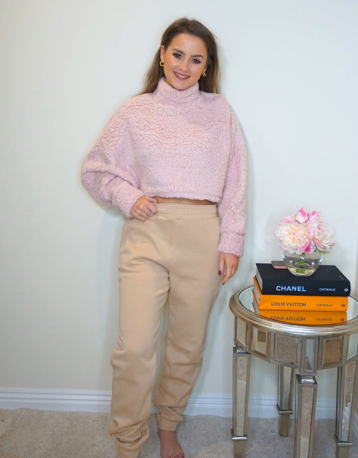 Styled Clothing Teddy Cropped Jumper Pink
