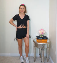 Styled Clothing Black Textured Two piece Activewear