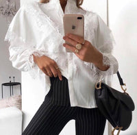 Styled Clothing White Lace Trim Blouse Instagram