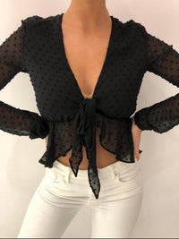 Styled Clothing Tie Up Blouse in the sale