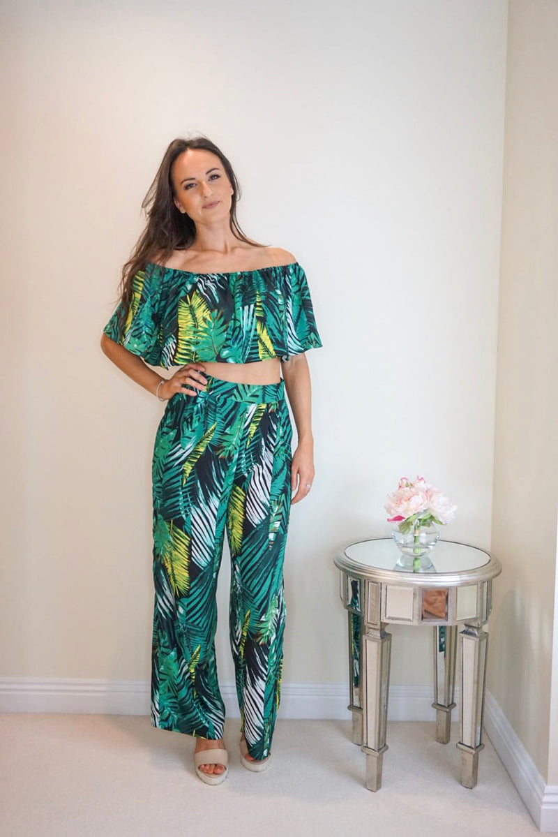 Styled Clothing Green Palm Print Co ord