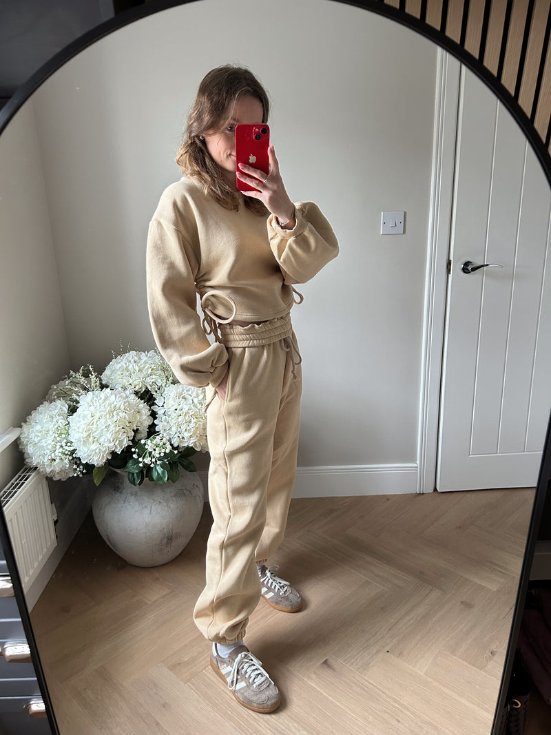 Drawstring Jumper with Joggers Set in Stone