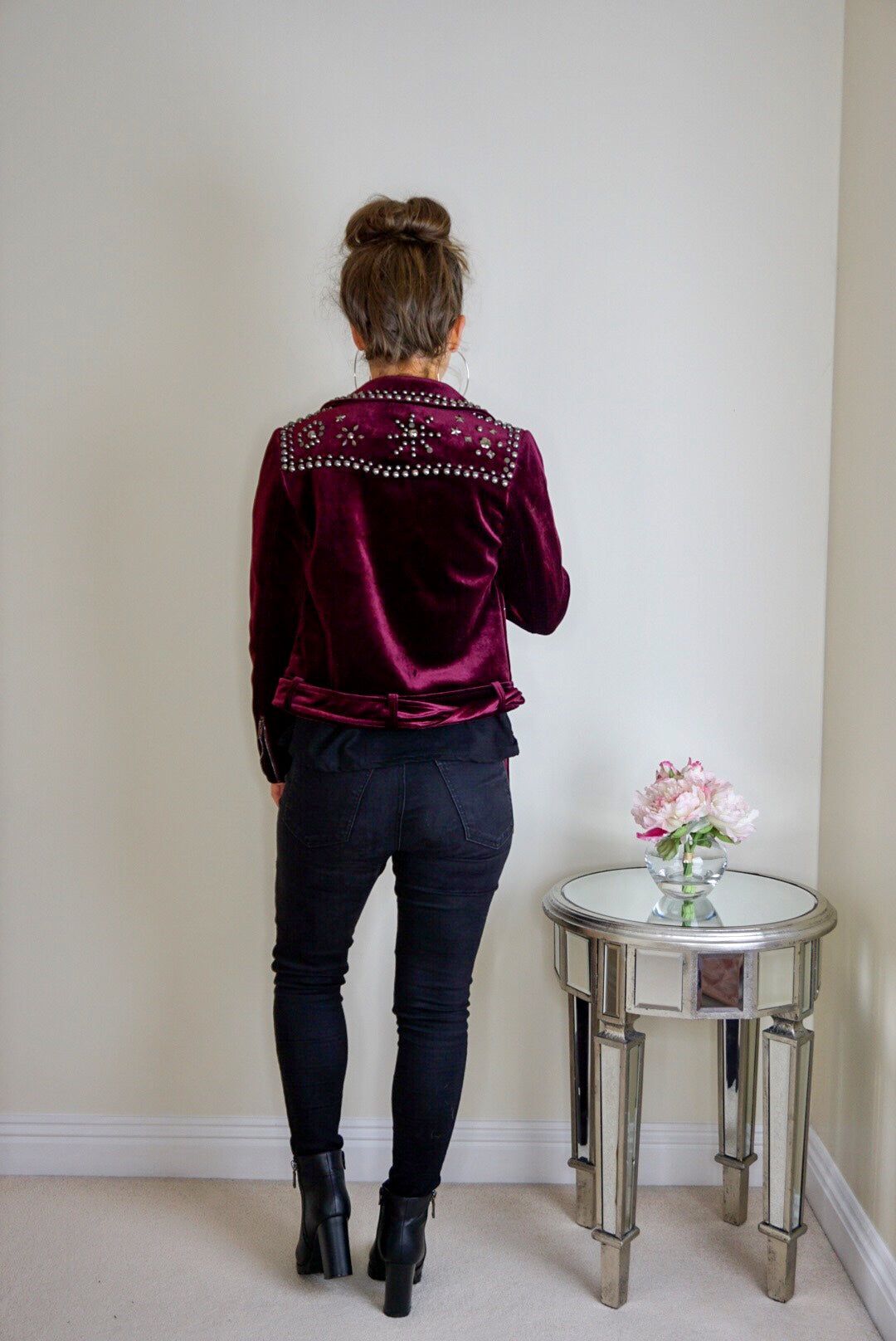 Styled Clothing Velvet Red jacket Back Detail