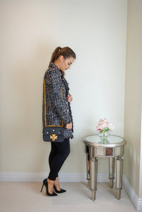 Styled Clothing Pearl Tweed Jacket Purple