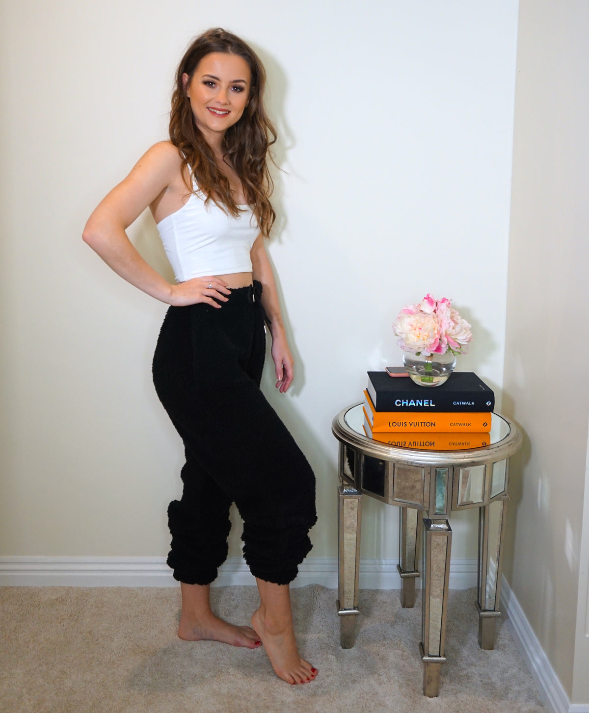 Black fluffy extra soft joggers