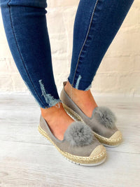 Styled Clothing Grey Pom Pom espadrilles