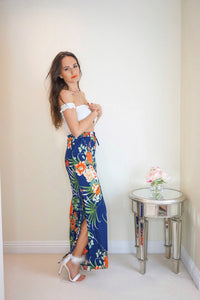 Styled Clothing Floral Side Popper Trousers