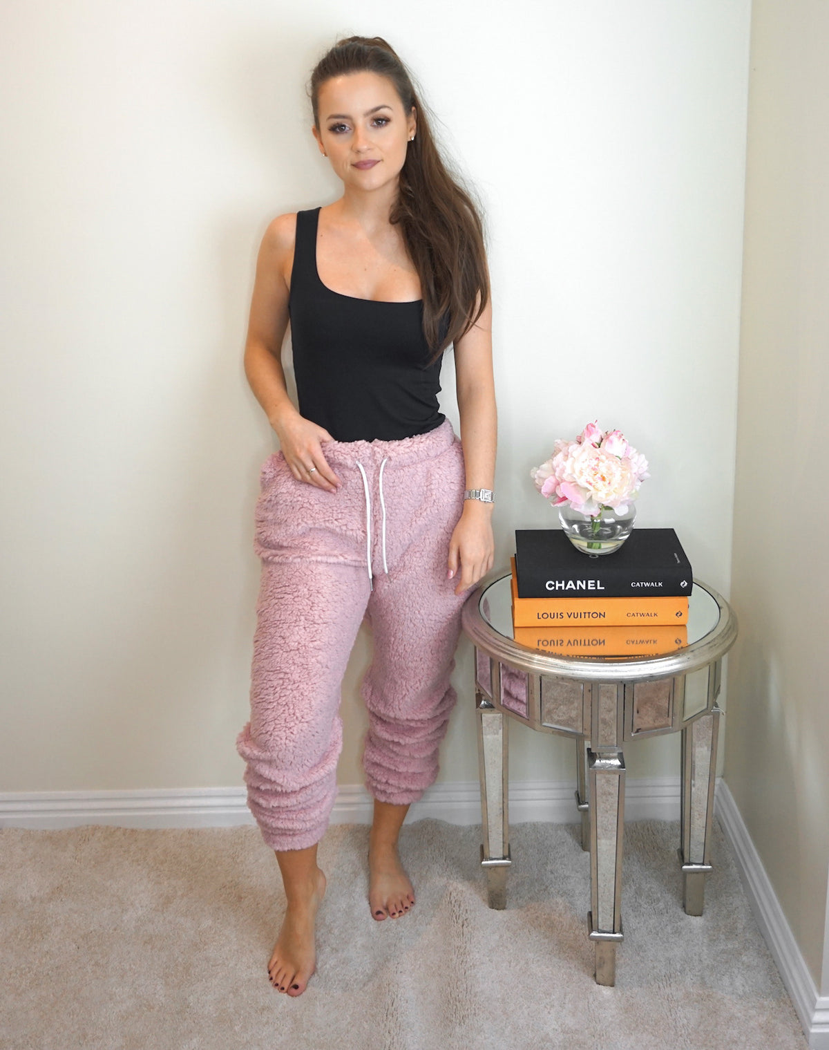 Teddy Borg Joggers in Pink