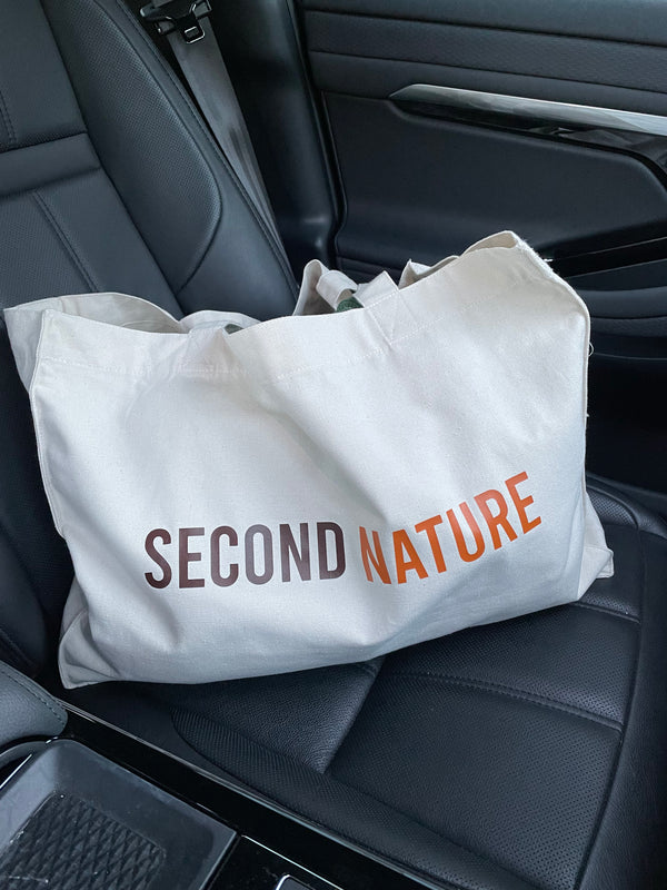 Large Natural tote bag with Second nature logo