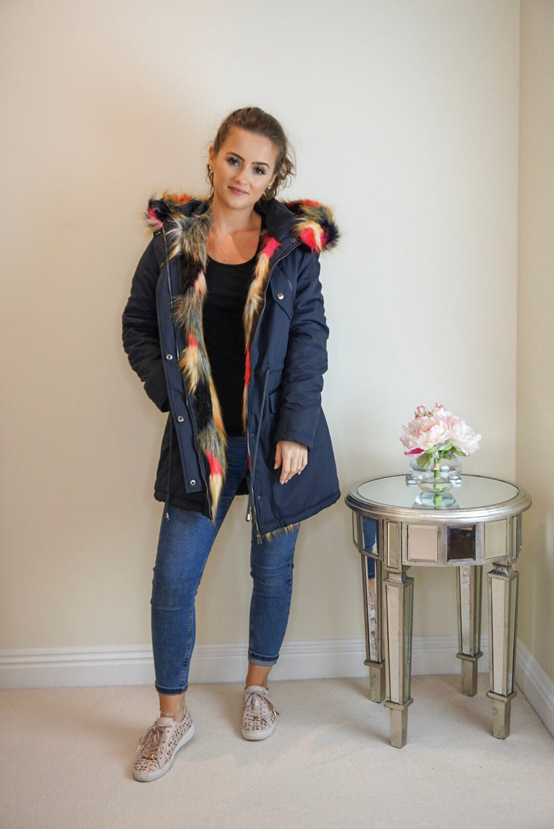 Styled Clothing Navy Blue Parka Coat