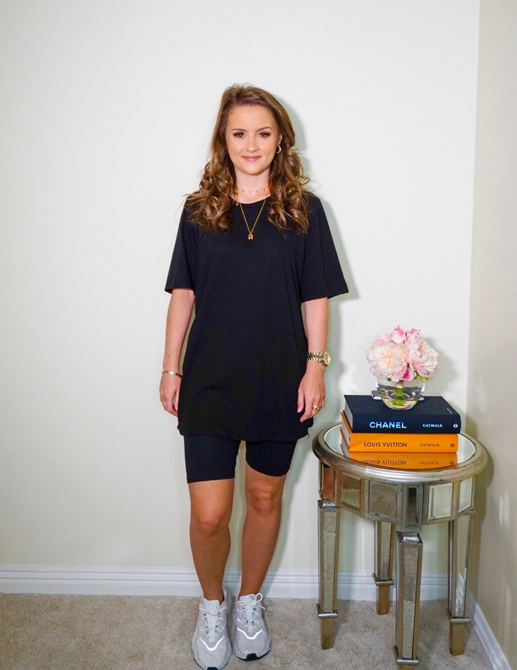 Cycling Shorts Loungewear Set in Black