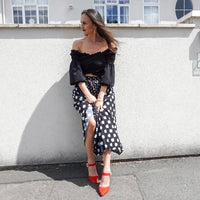 Styled Clothing Black and White Polka Dot Long Skirt