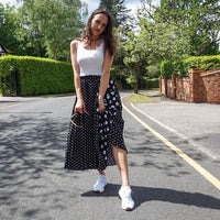 Styled Clothing Black and White Polka Dot Midi Skirt